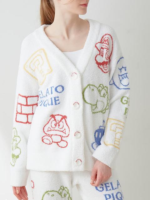 2024【SUPER MARIO™️】【WOMEN'S】Baby Moco Character Patterned Jacquard Cardigan